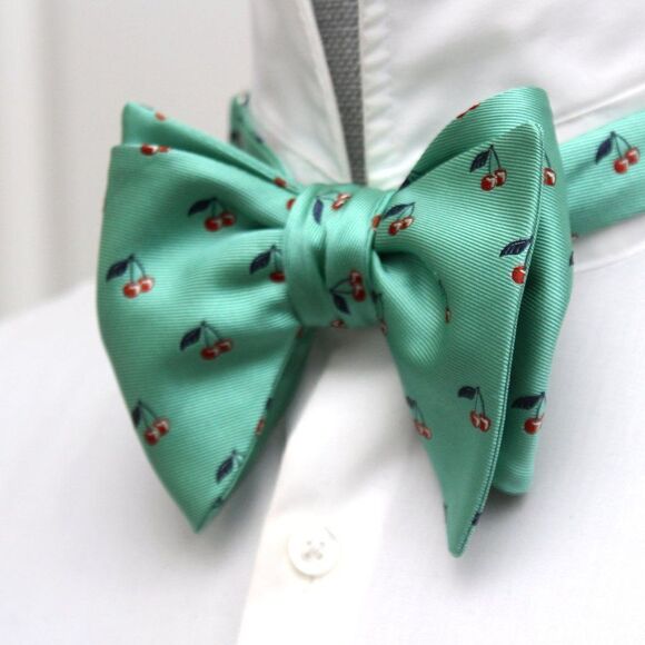Green Silk Big Butterfly Bow Tie S533 - Picture 16 of 16